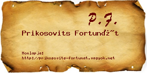 Prikosovits Fortunát névjegykártya